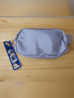 Gray Sling Bag with Keychain